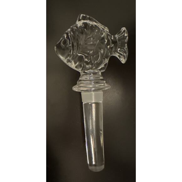 Mikasa Crystal Glass Fish Bottle Stopper, 5 1/4" Long Heavyweight Classic - Picture 1 of 4